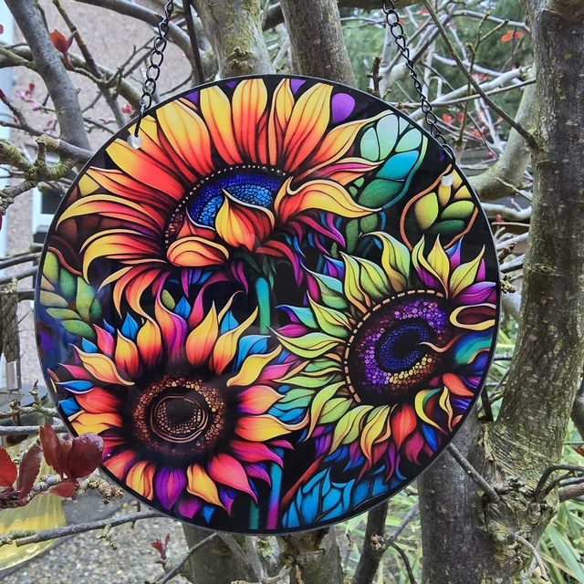 Sunflowers window wall door decor