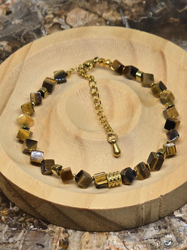 Bracelet Œil de tigre 0,4 x 0,4 cm 