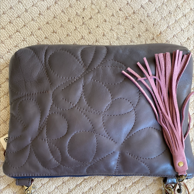 Mushroom quilted cross body Lleryn bag 