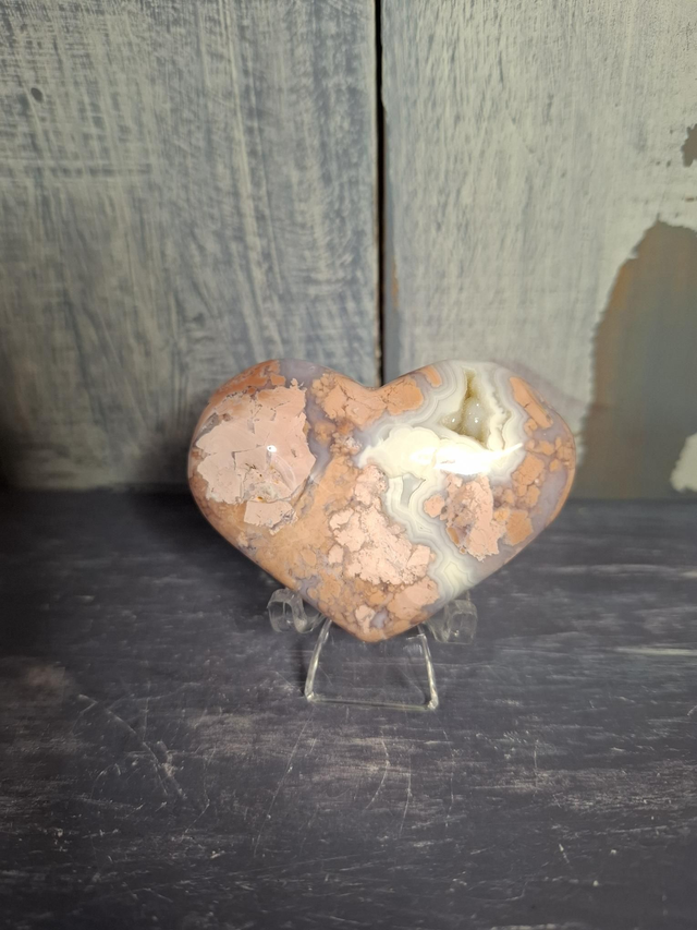Cotton Candy Agate Heart 