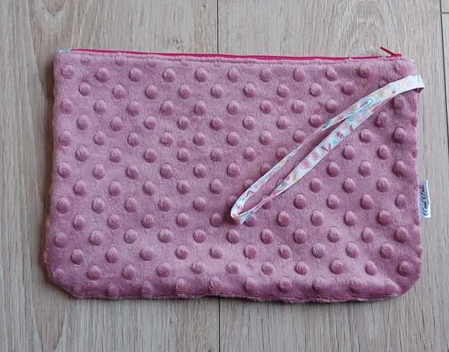 Trousse souple vieux rose chat