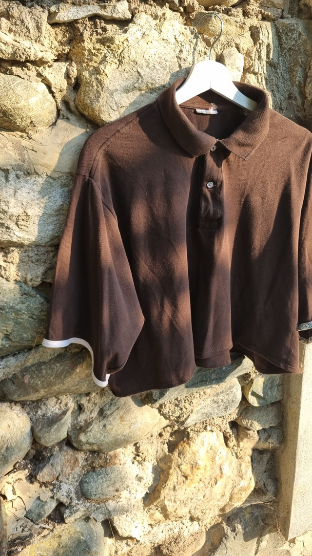 Polo upcyclé marron