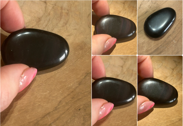 Galet pierre obsidienne oeil céleste 