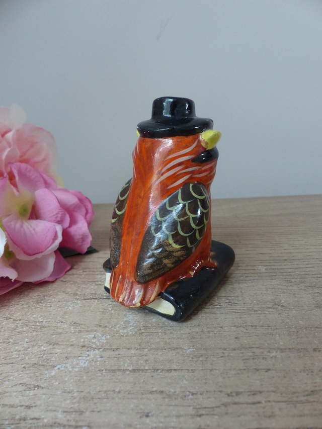 Hibou Intello Vintage - Figurine Oiseau sur Livre, Déco Bureau Bibliothèque - Cadeau Original pour Professeur Enseignant - Cadeau Scolaire