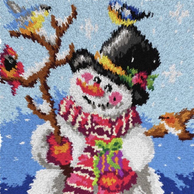 Latch Hook Kit: Rug: Snowman