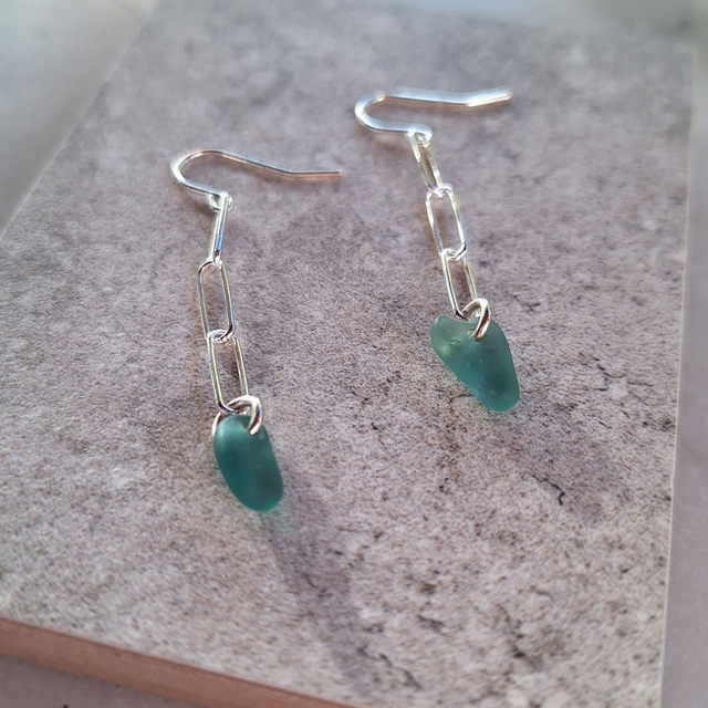 Bocca Bleu - boucles d'oreilles de plage en argent (longues)