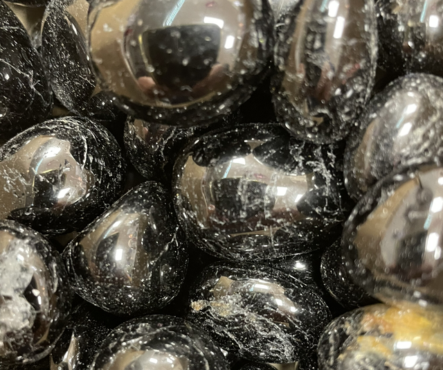 Black Tourmaline, a type of Tourmaline tumbled crystal