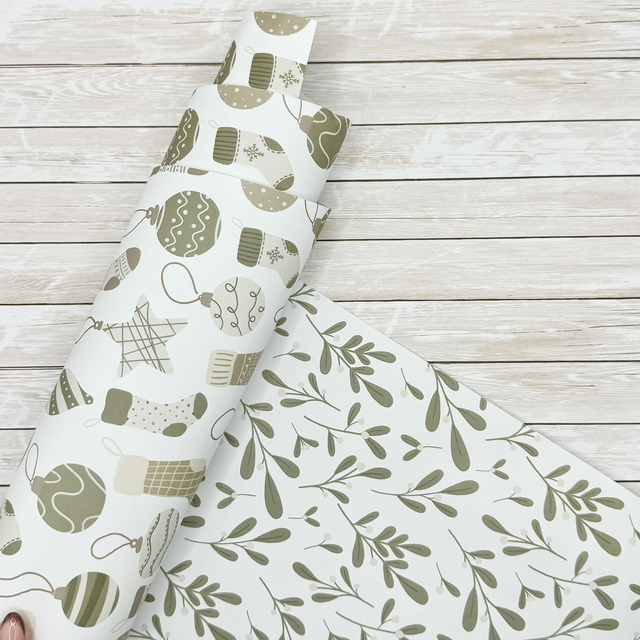 Mistletoe Kisses Double Sided Wrapping Paper