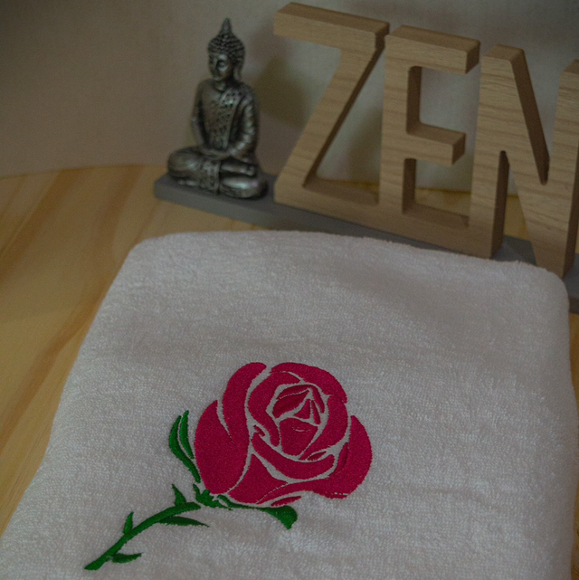Serviette De Bain Rose rouge/jaune