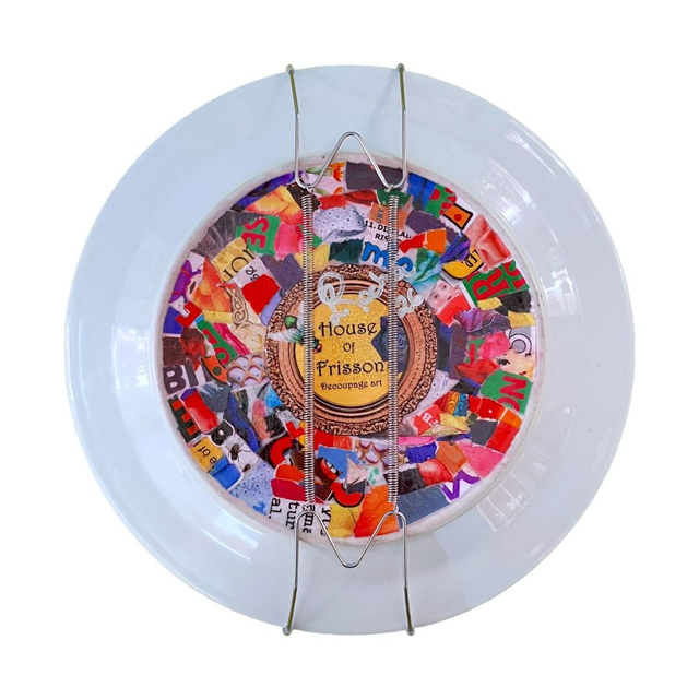 "The Cult of Frisson" Pastel Cream Upcycled Wall Plate - House of Frisson