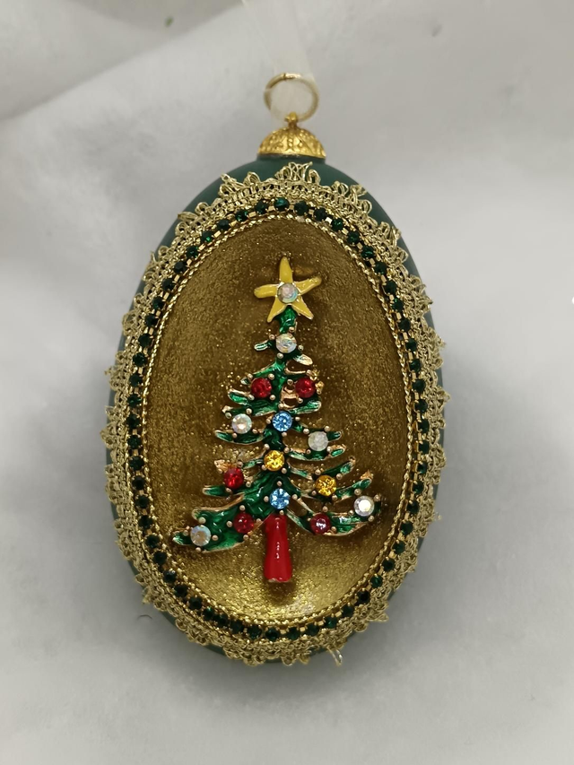Green and Gold Christmas tree Goose egg 