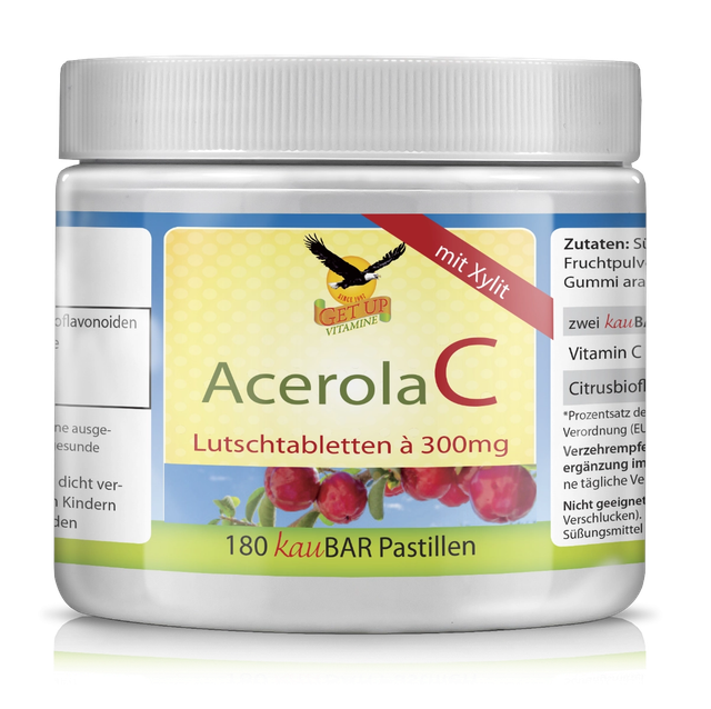 Get UP - Acerola C mit 300 mg Vitamin C - 180 Pastillen