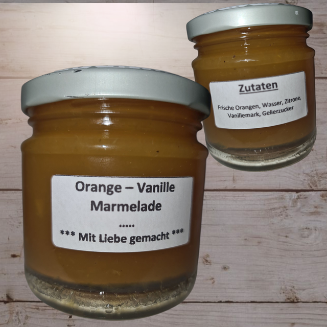 Selbstgemachte Orangen - Vanille Marmelade
