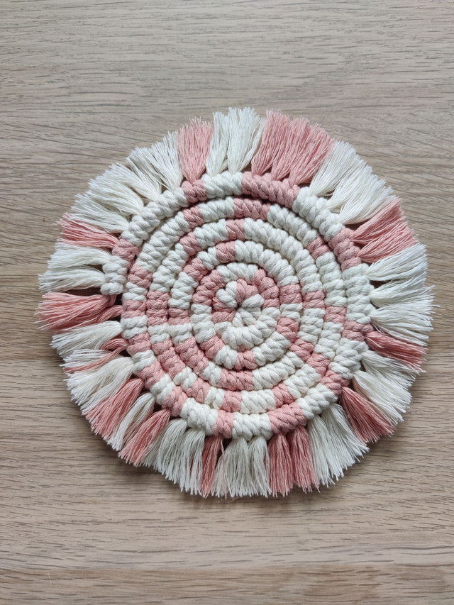 Sous-verre - Bicolore - Rose et écru