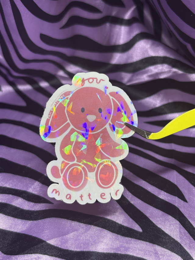 red positivity bunny sticker  