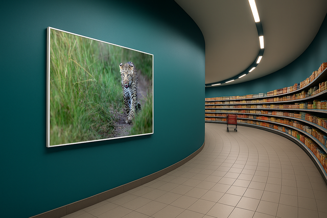 Giovane leopardo Stampa Fine-Art su carta cotone Hahnemūhle Photo Rag Ultra Smooth 305 gr montata su pannello piuma spessore 15 mm