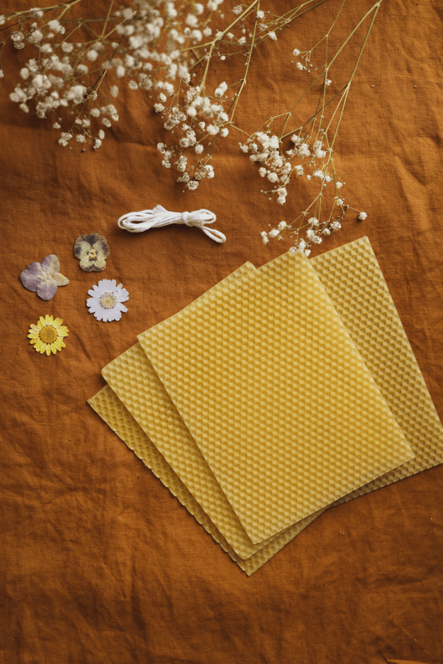 Kit de fabrication chandelles fleuries - Fleurs pressées