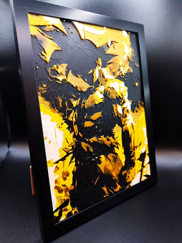 Cadre décoratif 3D personnalisé – 15×20 cm - Manga Style Goku DBZ