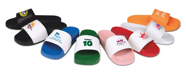 Badelatschen mit Logo bedruckt