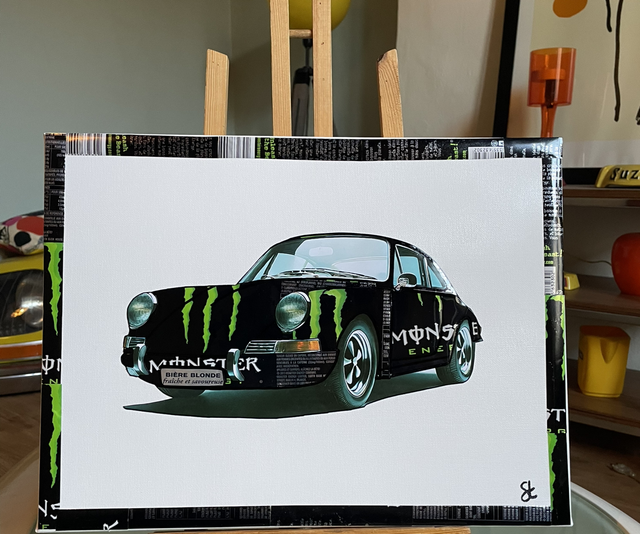 Tableau Porsche 911 vintage 30x40 cm