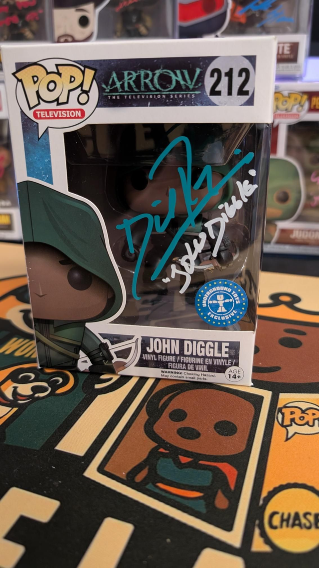 Funko Pop DC Arrow John Diggle Signed By David Ramsey with SWAU COA 