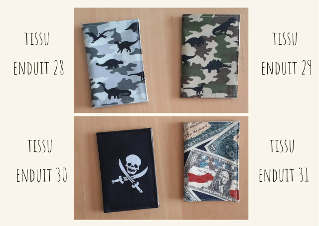 Porte cartes en  toile enduite (CB, carte cantine, bus)