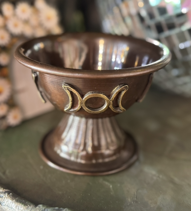 Calice rituel triple lune 10cm (cuivre) 