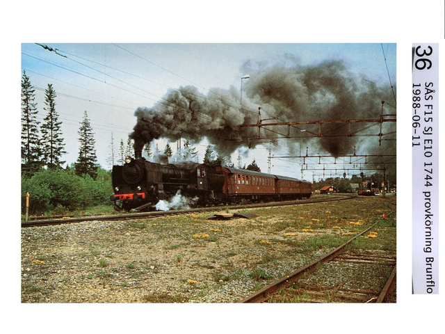 36. SÅS:s F15 SJ E 10 1744 Provkörning Brunflo 1988-06-11