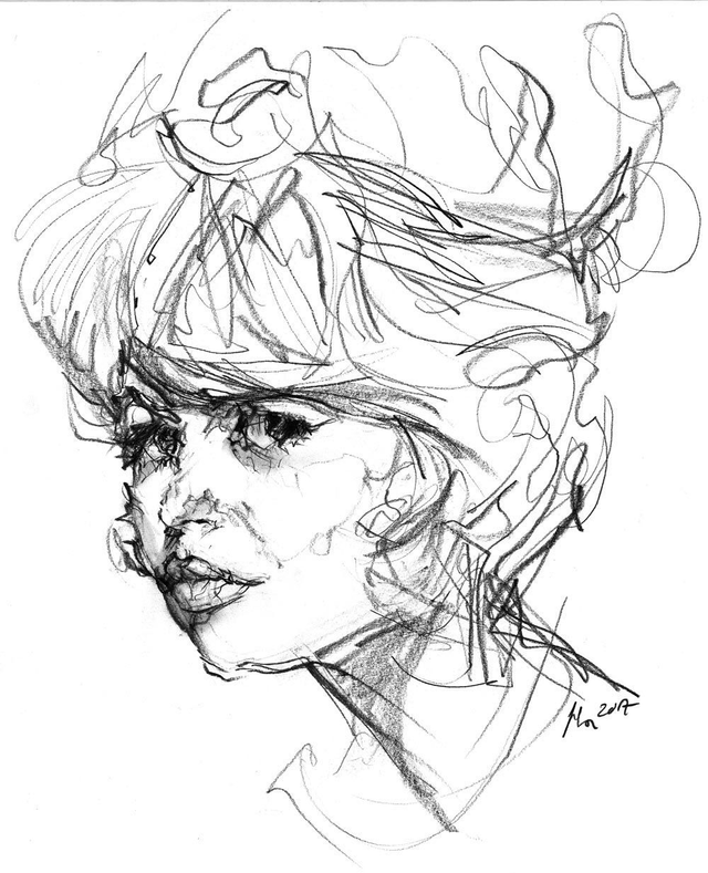 Dessin portrait de BB