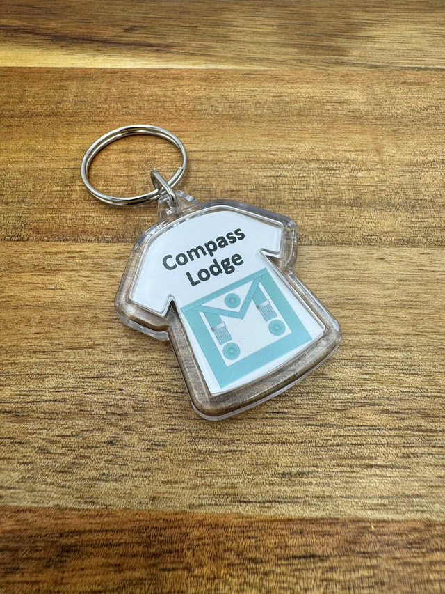 Custom Masonic Keyring - Shirt shaped - Acrylic White