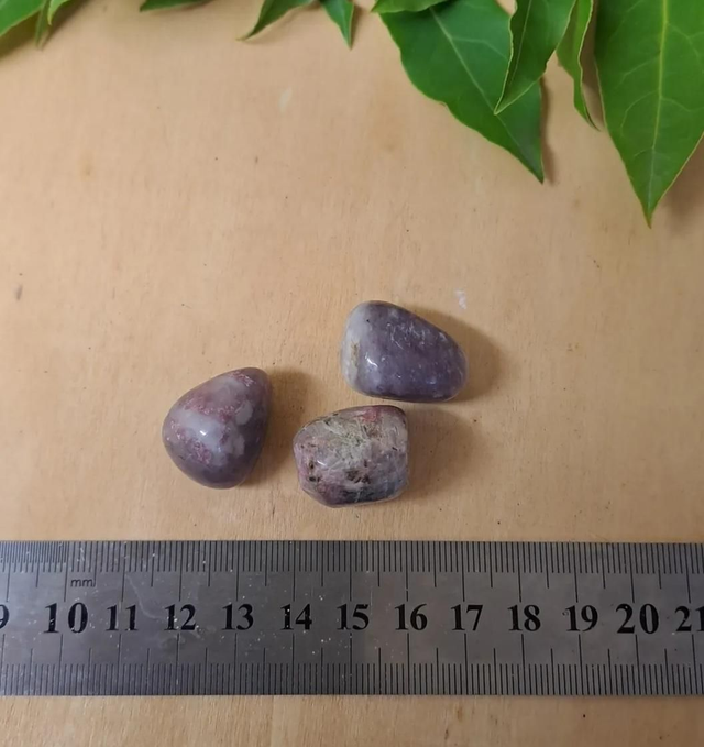 RUBELLITE TOURMALINE IN LEPIDOLITE TUMBLESTONE