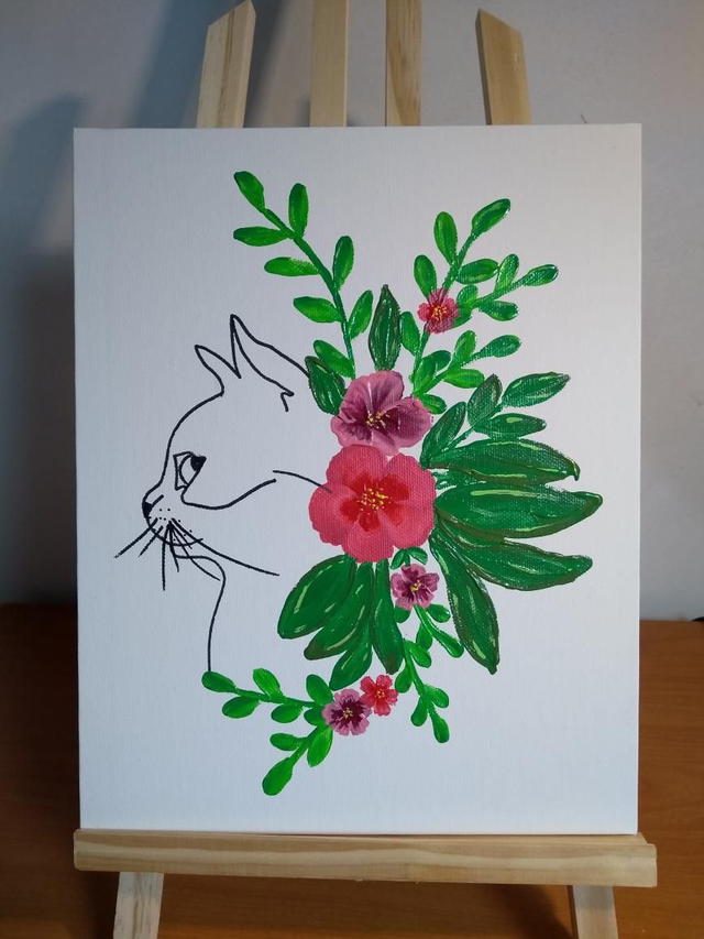 Tableau chat - Acrylique 