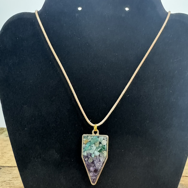 Amazonite + Amethyst Necklace SKU 4006