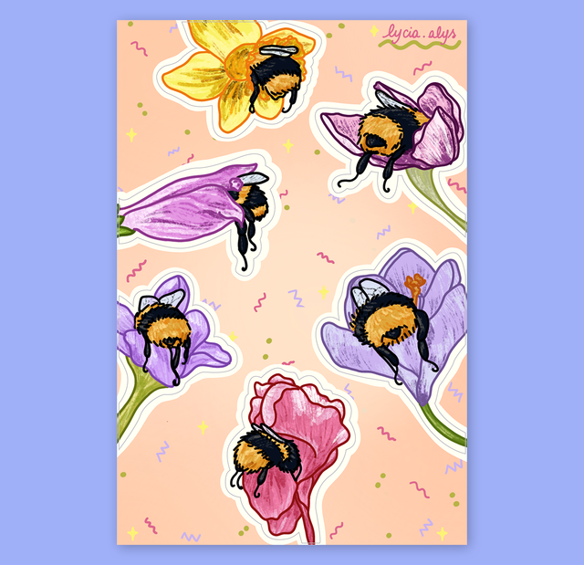 Abeilles - planche de stickers
