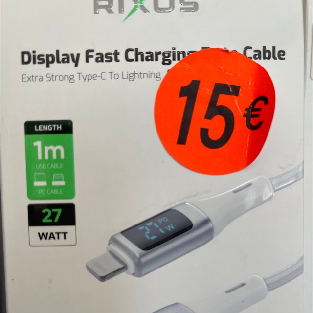 Display fast changing Data câble 27W( smartphone ,Tablette)