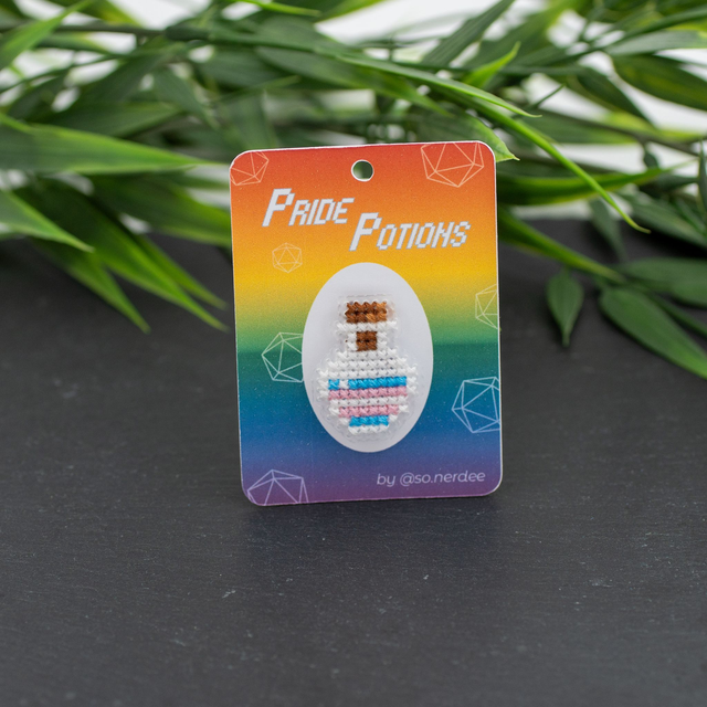 Trans Potion – Cross-Stitch Pin