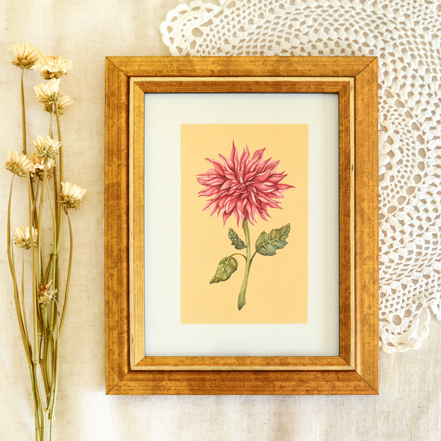 &quot;Dahlia Flower&quot; original watercolor painting