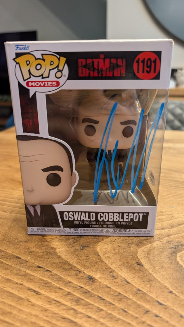 Funko Pop DC The Batman Penguin Oswald Cobblepot 1191 Signed By Colin Farrell with PSA Authentication 