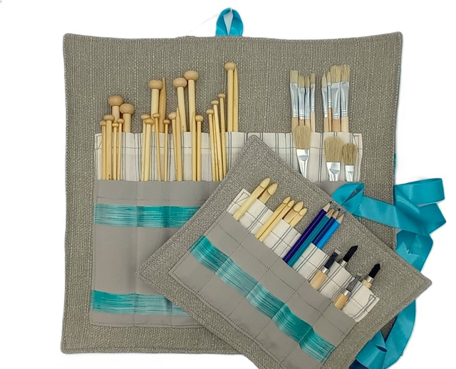 Storage Wrap Craft Tools Crochet Hooks Knitting Needles Craft Knives Pencils Artist brushes