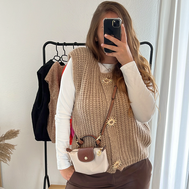 Top en maille sans manches AMARA camel 🇮🇹