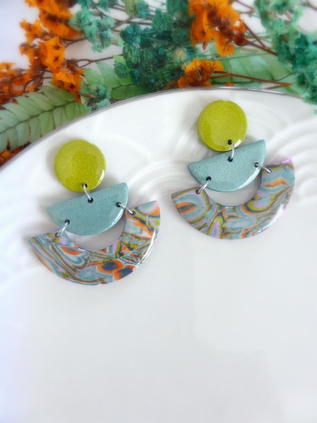 Boucles d'oreilles demi-cercles - Jungle Pop