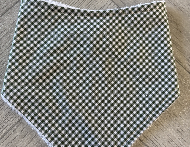 Bottle Green Gingham Bamboo Dribble Bib