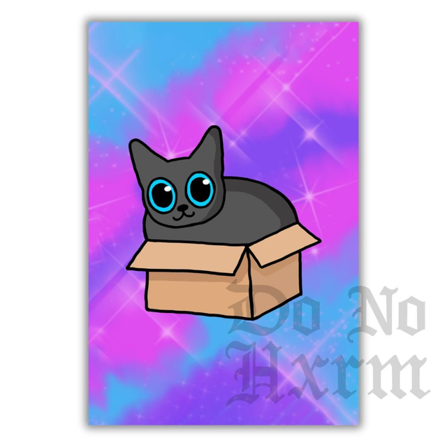 Cat In A Box Art Print (6x4)