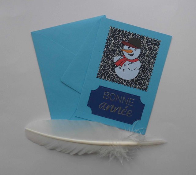 Bonhomme de neige souhaite une bonne année