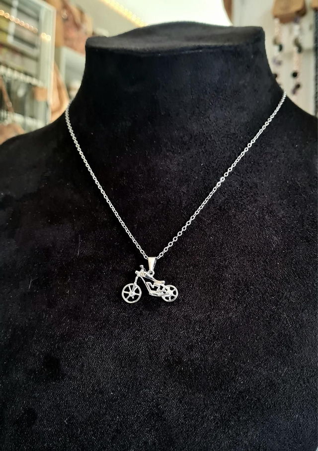 Collier "Biker" en acier argenté 