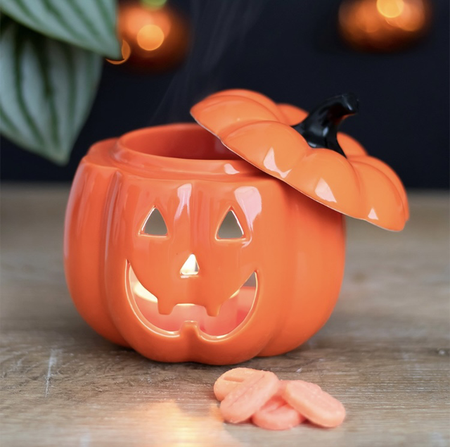 Orange Jack-O-Lantern Tealight wax and oil burner