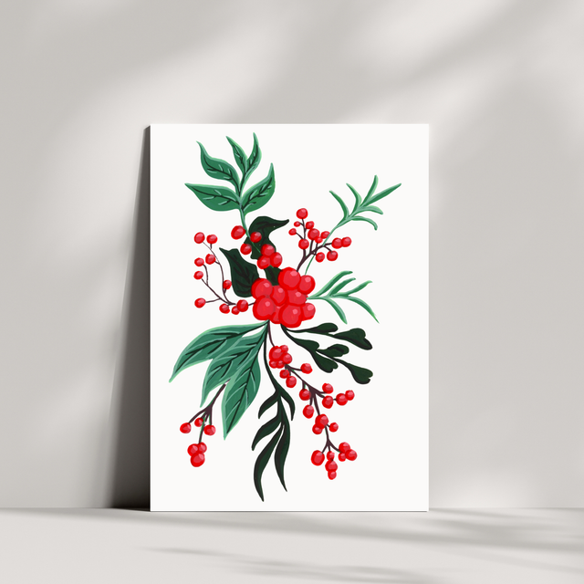 Cartes de Noël - Bouquet de fleurs