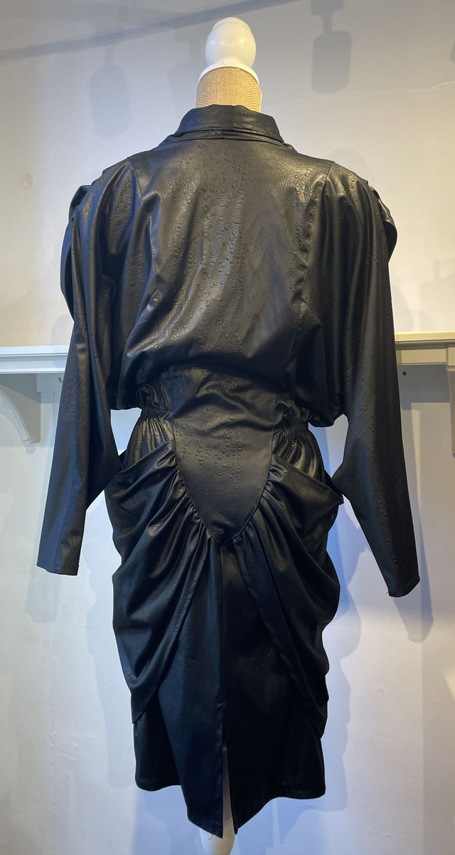 Vintage 80s Bhatti faux leather dress