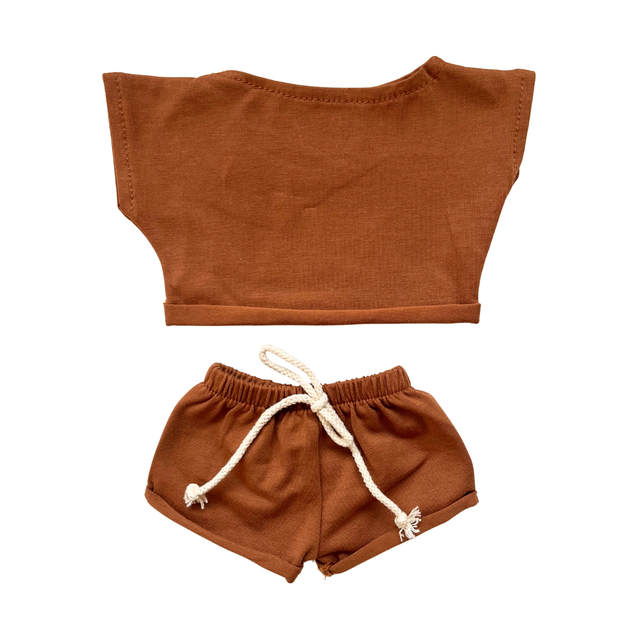 Ensemble short / t-shirt marron