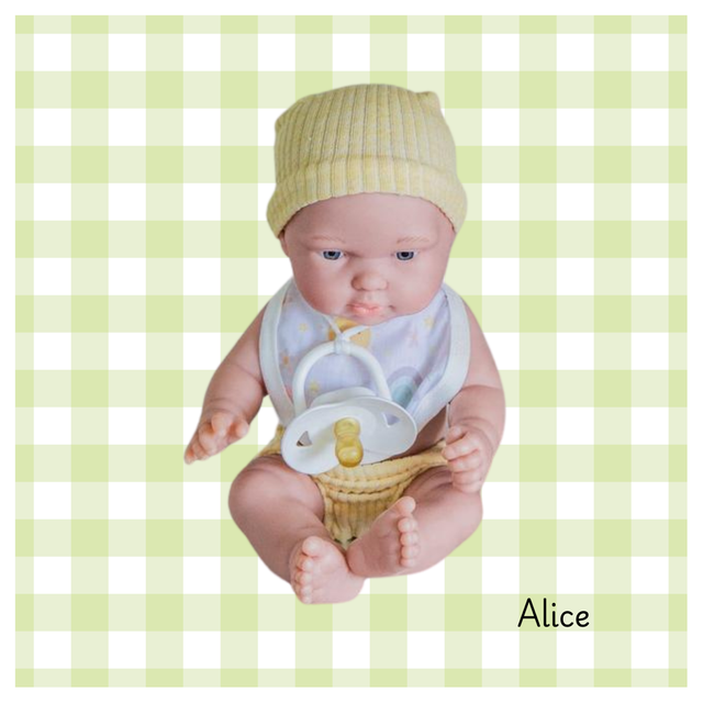 Poupée tétine couleur jaune 